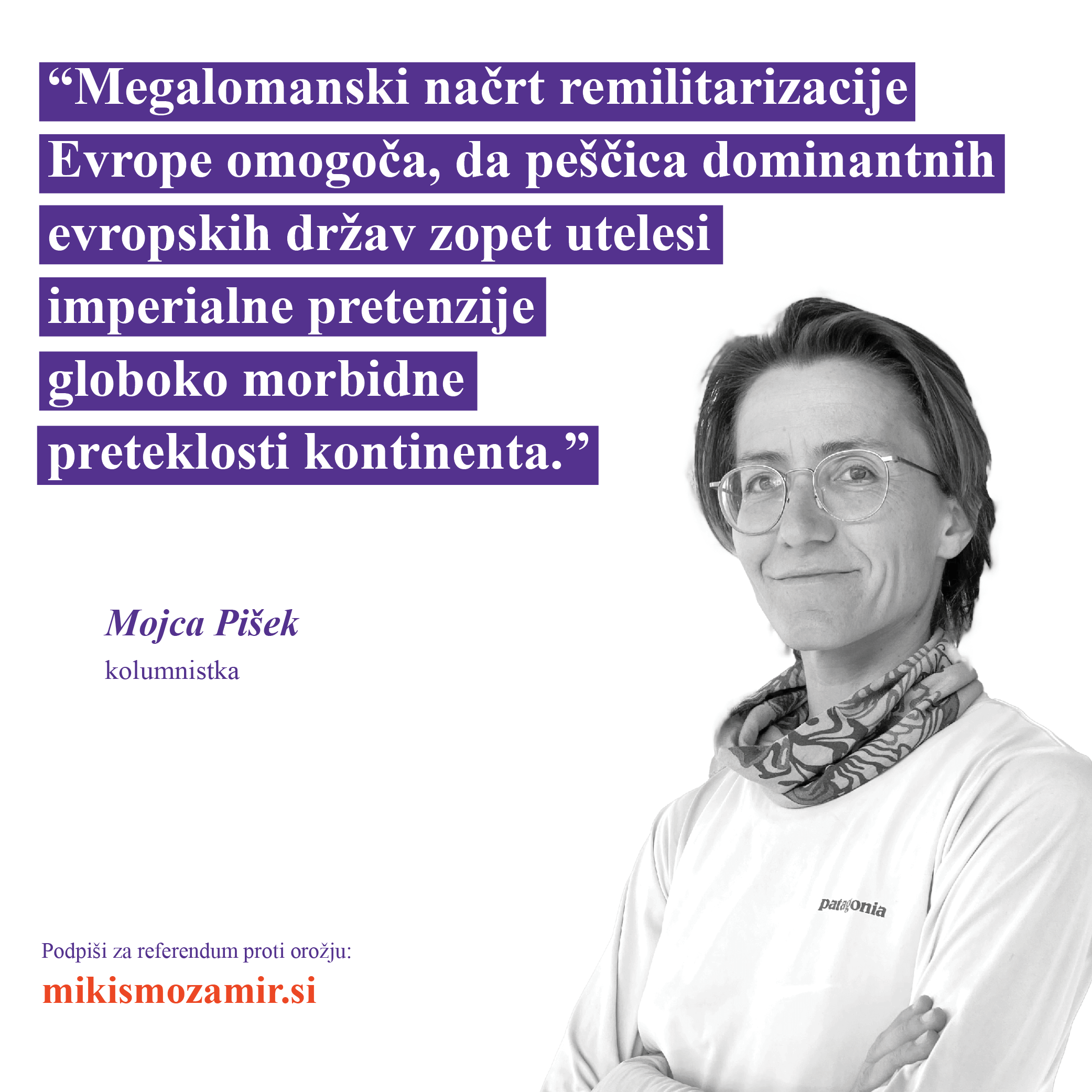 Izjava podpore - Mojca Pišek
